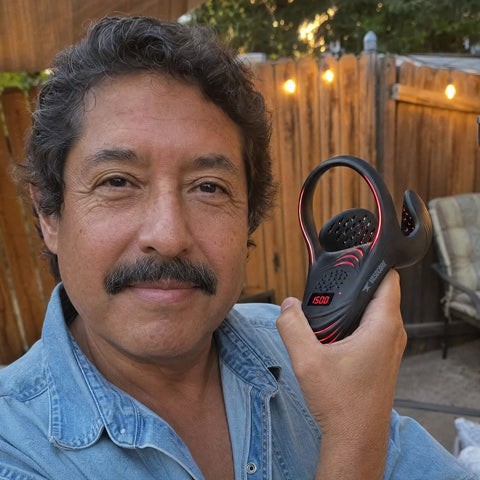 PrimePulse customer holding the device