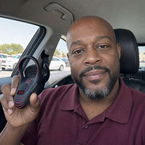 PrimePulse customer holding the device